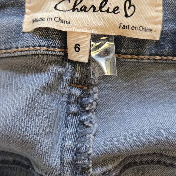 CHARLIE B Light Blue Flare Jeans with Lace Hem - Picture 7 of 7